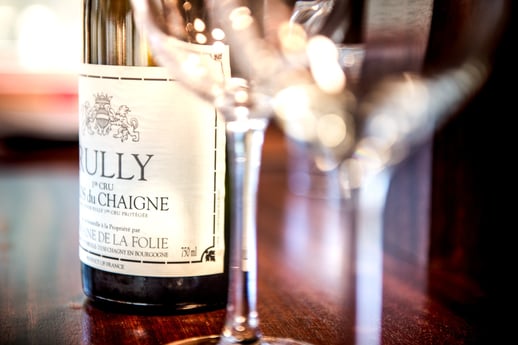 Rully Premier Cru wine on the Grand Victoria luxury yacht