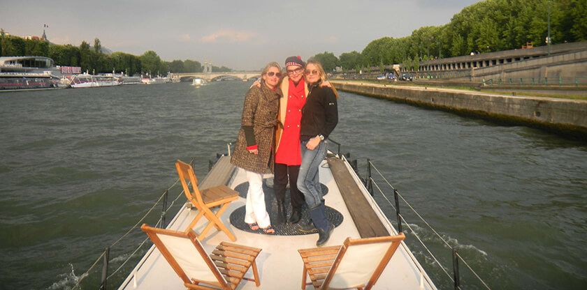 People on a barge cruise in France